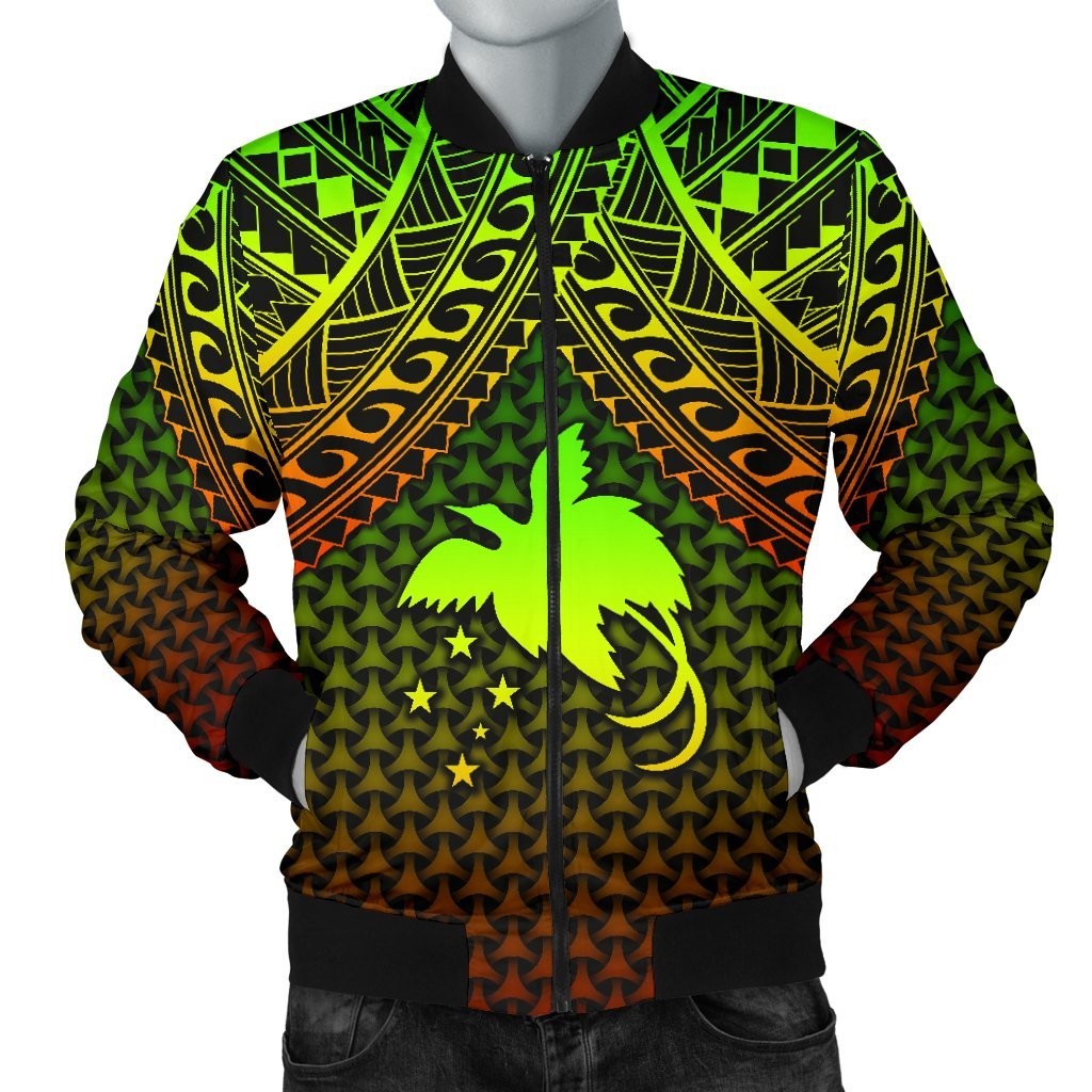 Polynesian Papua New Guinea Men's Bomber Jacket - Reggae Vintage Polynesian Patterns Reggae - Polynesian Pride