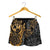 Tonga Polynesian Shorts (Women) - Gold Turtle Flowing - Polynesian Pride