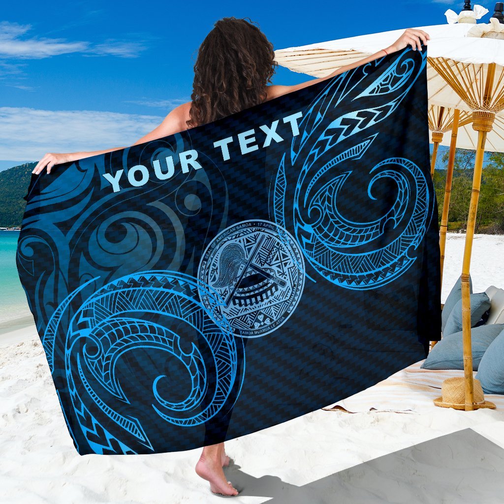 American Samoa Sarong - Spiral Pattern Sarong - American Samoa One Size Blue - Polynesian Pride