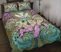 Hawaii Turtle Wave Polynesian Quilt Bed Set - Hey Style Yellow - Polynesian Pride