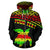 Hawaii Custom Zip up Hoodie Turtle Reggae Curve Version - Polynesian Pride