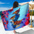 Guam Sarong - KoKo Bird With Map Sarong - Guam Blue - Polynesian Pride