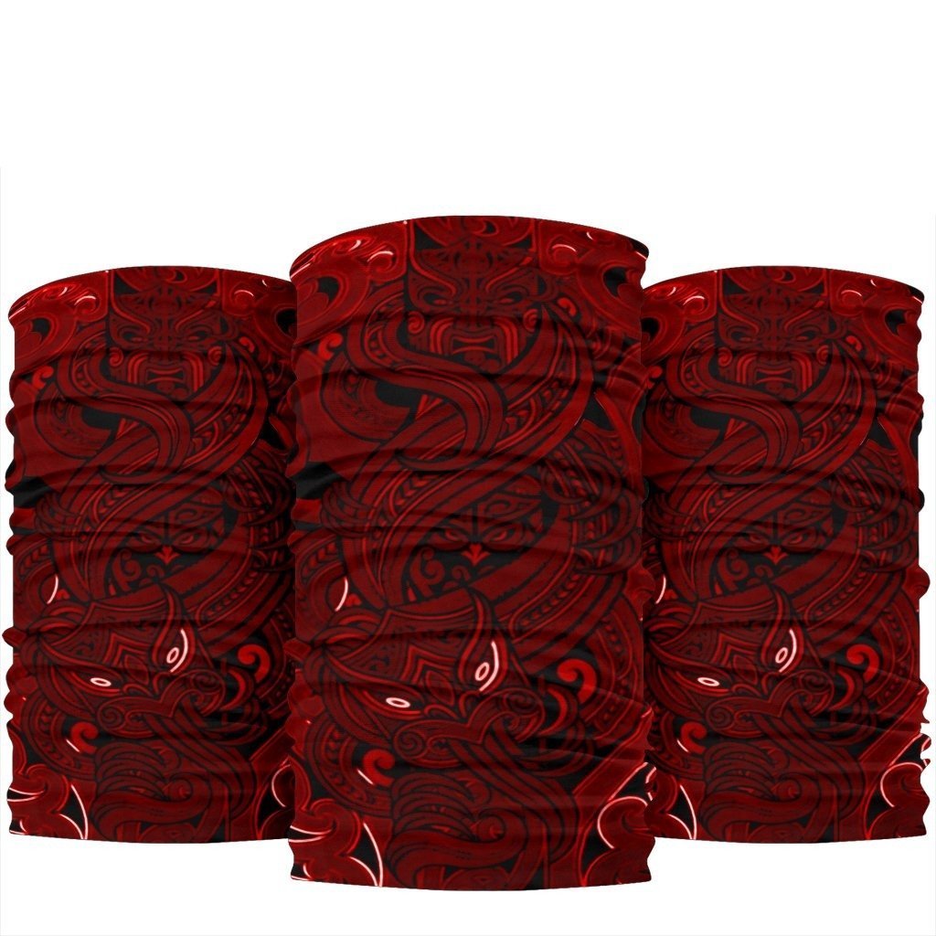 New Zealand Bandana 3 Pack, Maori Gods Tumatauenga (God of War) - Red One Size Red - Polynesian Pride