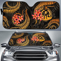 Vanuatu Auto Sun Shades - Gold Plumeria Auto Sun Shade Universal Fit GOLD - Polynesian Pride