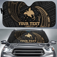 Polynesian Papua New Guinea Custom Personalised Sun Shades - Gold Tribal Wave Auto Sun Shade Universal Fit Gold - Polynesian Pride