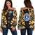 Northern Mariana Islands Women's Off Shoulder Sweater - Polynesian Tattoo Gold Gold - Polynesian Pride