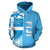 Fiji Polynesian Tapa Hoodie Blue Line - Polynesian Pride