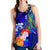 Tonga Women's Racerback Tank - Humpback Whale with Tropical Flowers (Blue) - Polynesian Pride