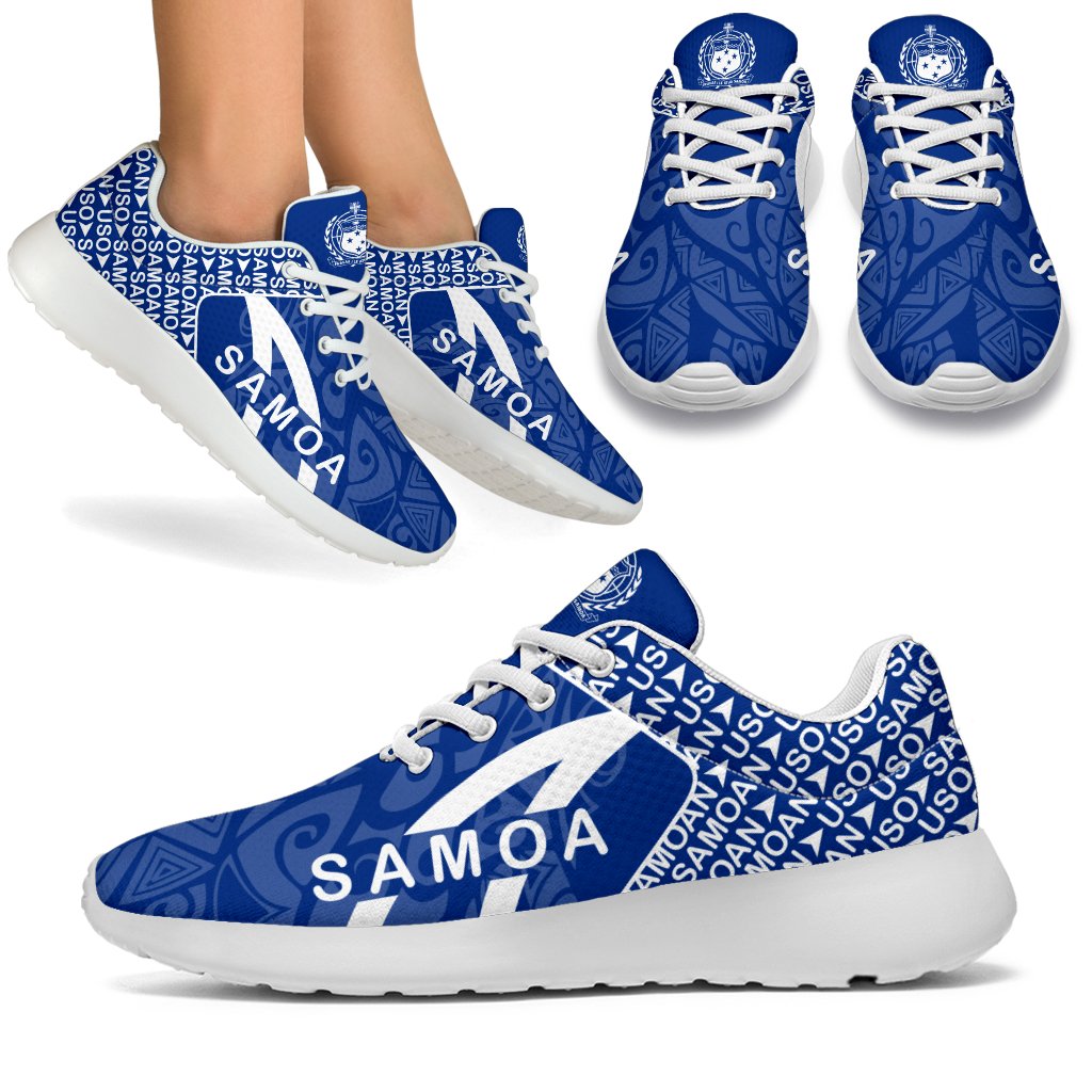 Samoa Sporty Sneakers - Transit Blue Style White - Polynesian Pride