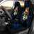 Tonga Polynesian Car Seat Covers - Turtle With Plumeria Flowers Universal Fit Blue - Polynesian Pride