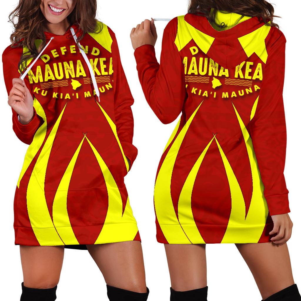 Mauna Kea Women's Hoodie Dress 01 Red - Polynesian Pride