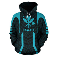 Hawaii Kanaka Polynesian Hoodie Blue - Polynesian Pride