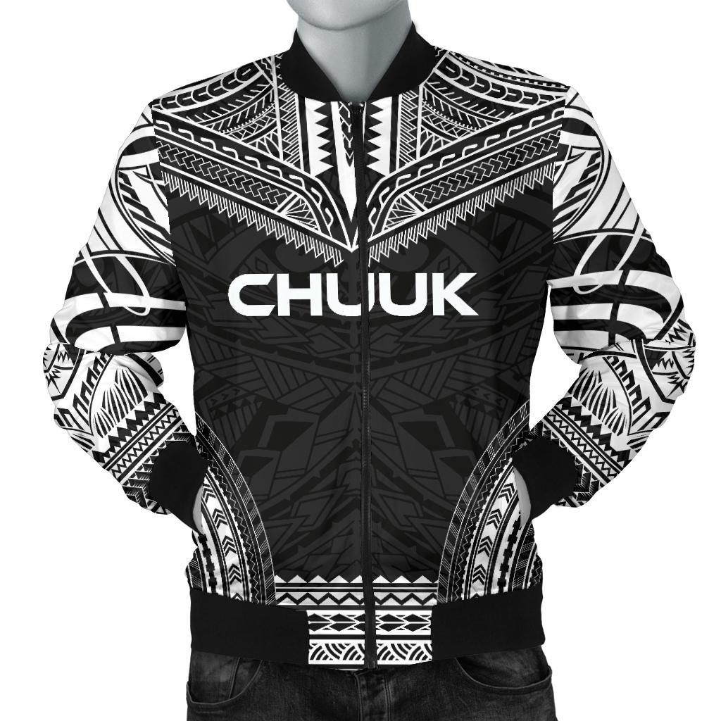 Chuuk Polynesian Chief Men's Bomber Jacket - Black Version Black - Polynesian Pride