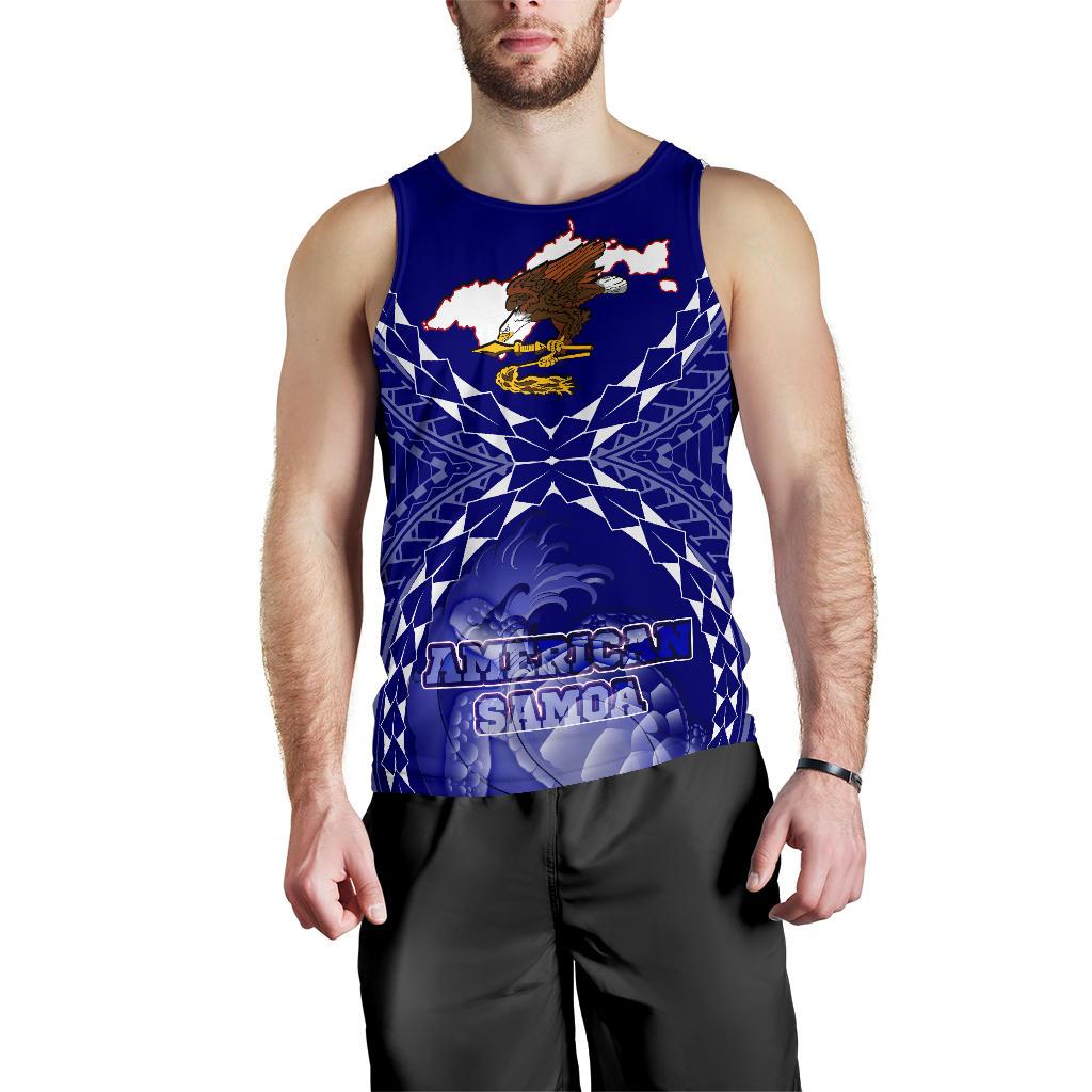 American Samoa Polynesian Men's Tank Top - American Samoa Flag with Polynesian Tattoo - Polynesian Pride