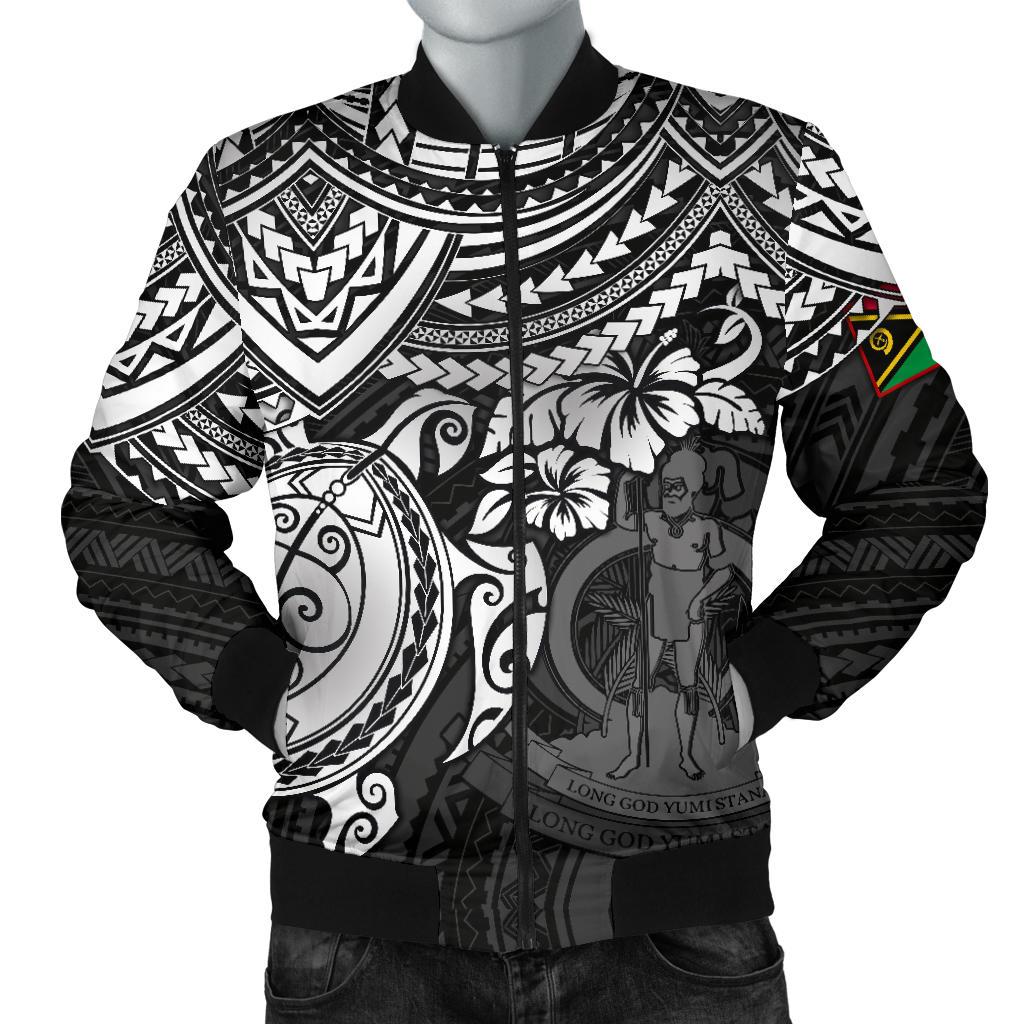 Vanuatu Polynesian Bomber Jacket (Men) - White Turtle White - Polynesian Pride