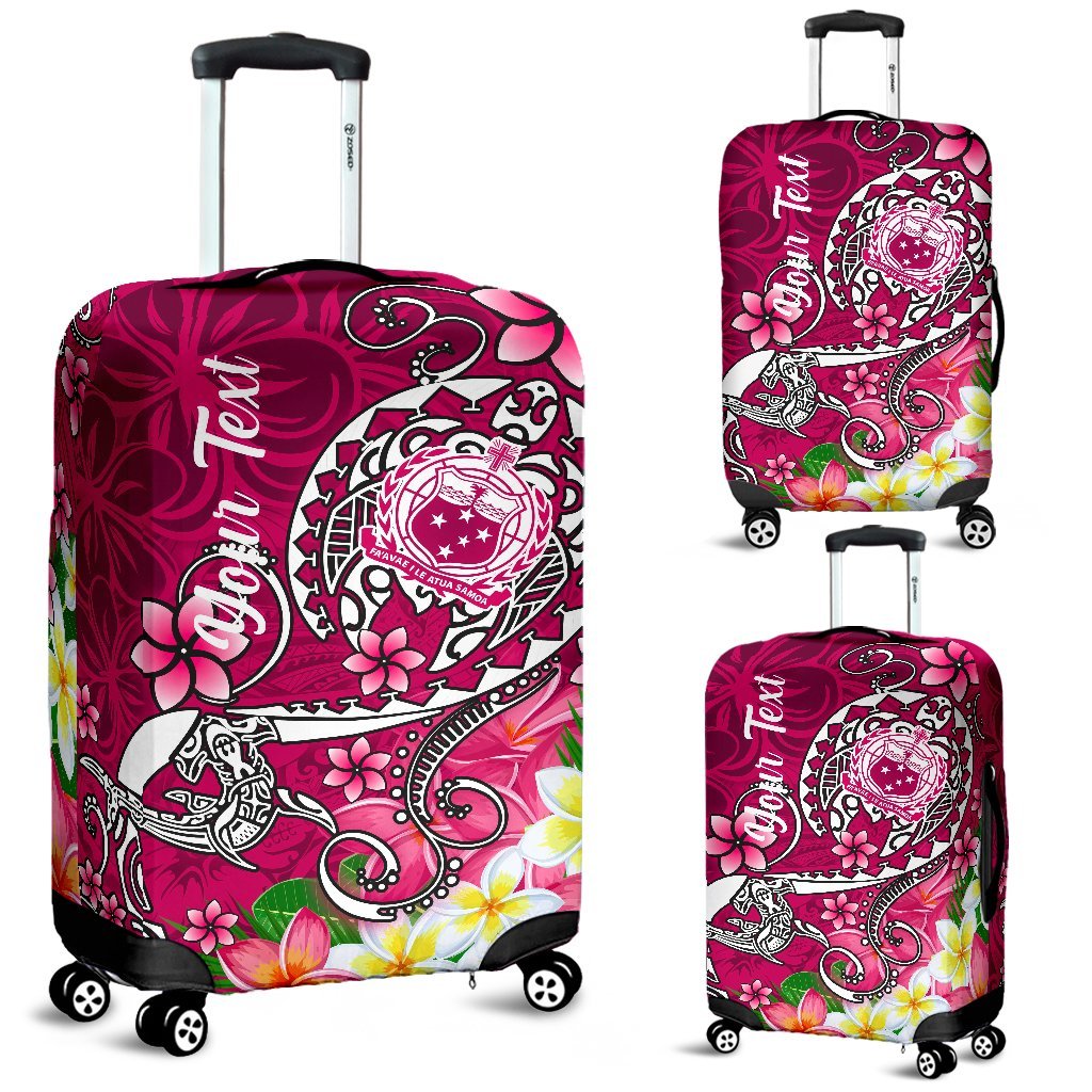 Samoa Custom Personalised Luggage Covers - Turtle Plumeria (Pink) - Polynesian Pride