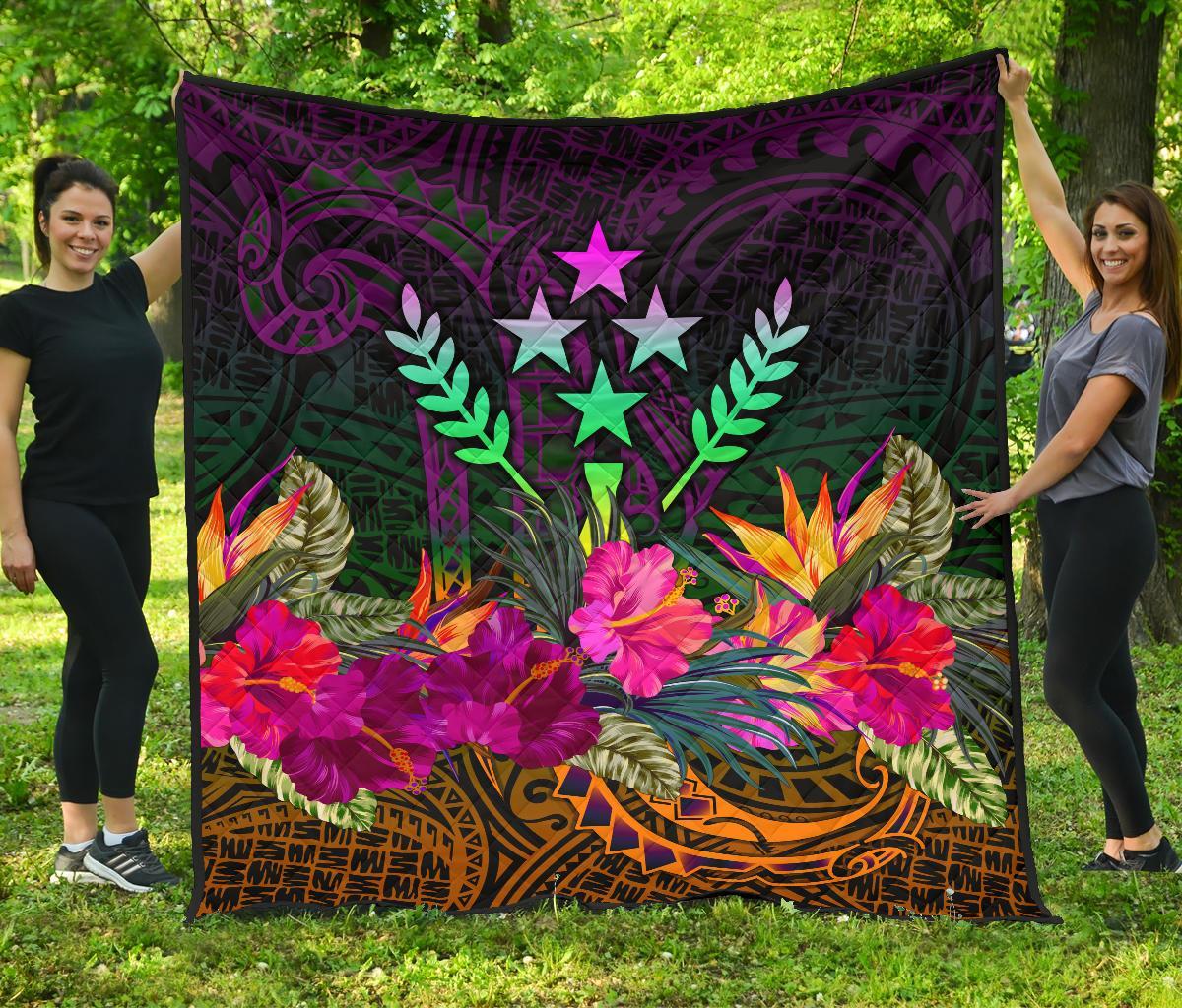 Kosrae Premium Quilt - Summer Hibiscus - Polynesian Pride