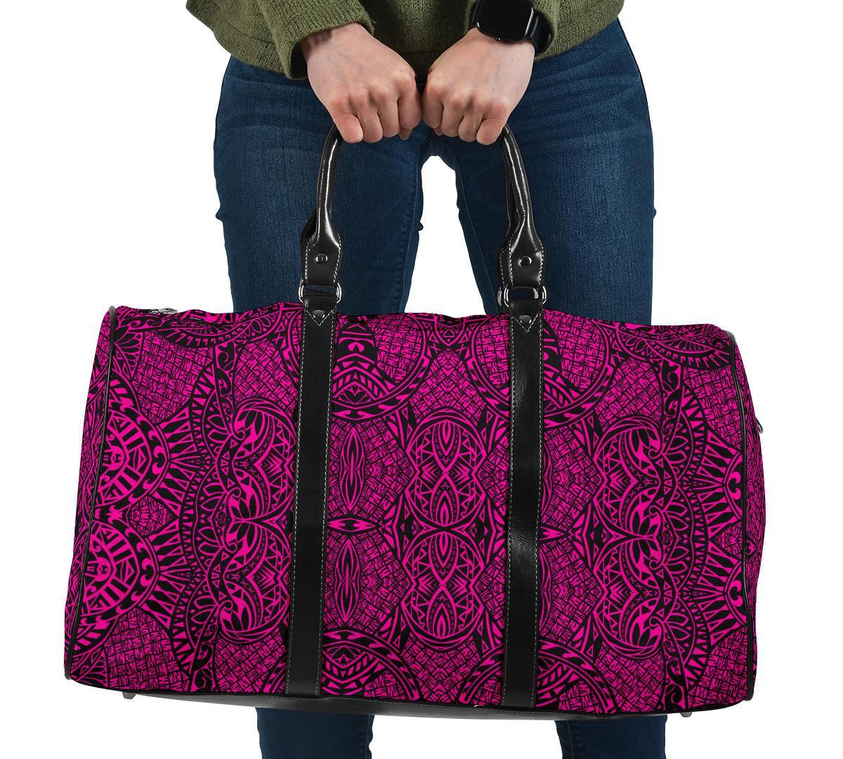 Polynesian Lauhala Mix Pink Hawaii Travel Bag Travel Bag One size Pink - Polynesian Pride
