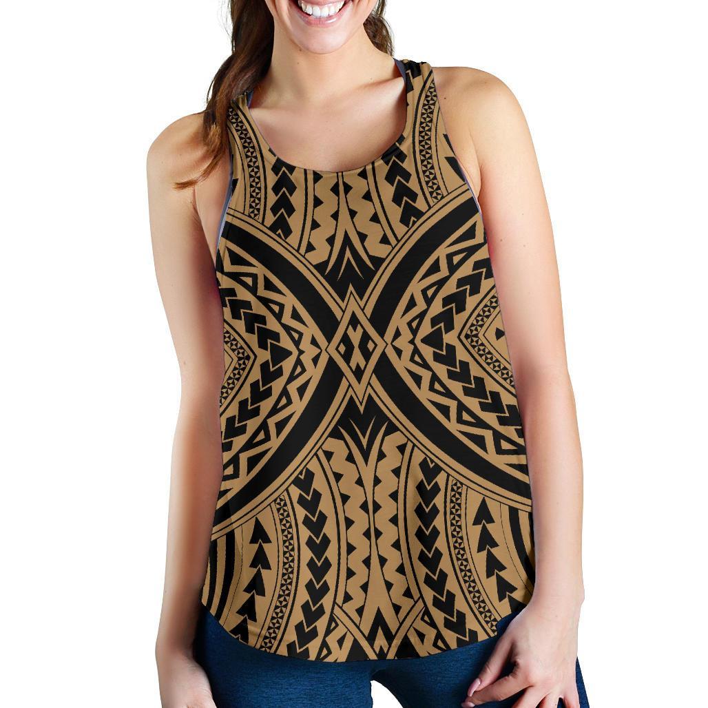 Polynesian Tradition Gold Women's Racerback Tank Top Gold - Polynesian Pride