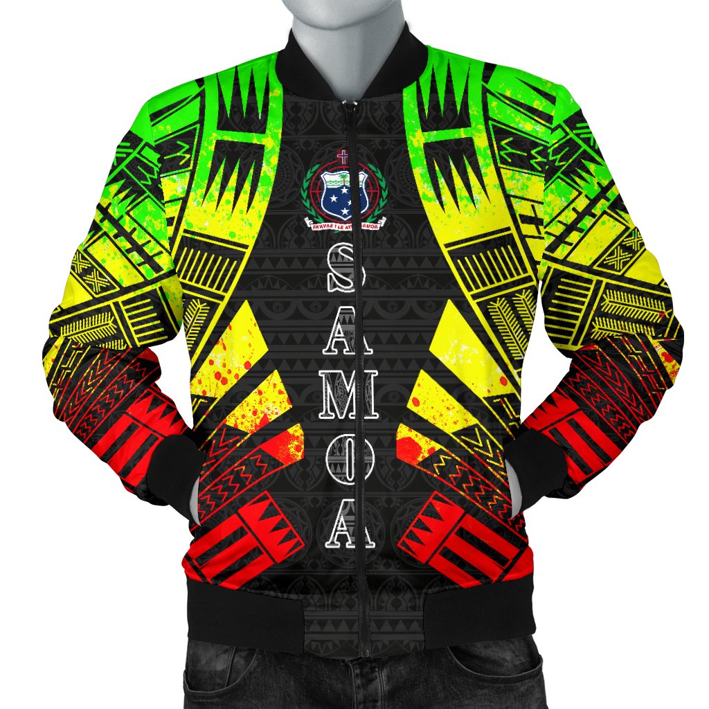 Samoa Men Bomber Jackets - Polynesian Tattoo Reggae Reggae - Polynesian Pride