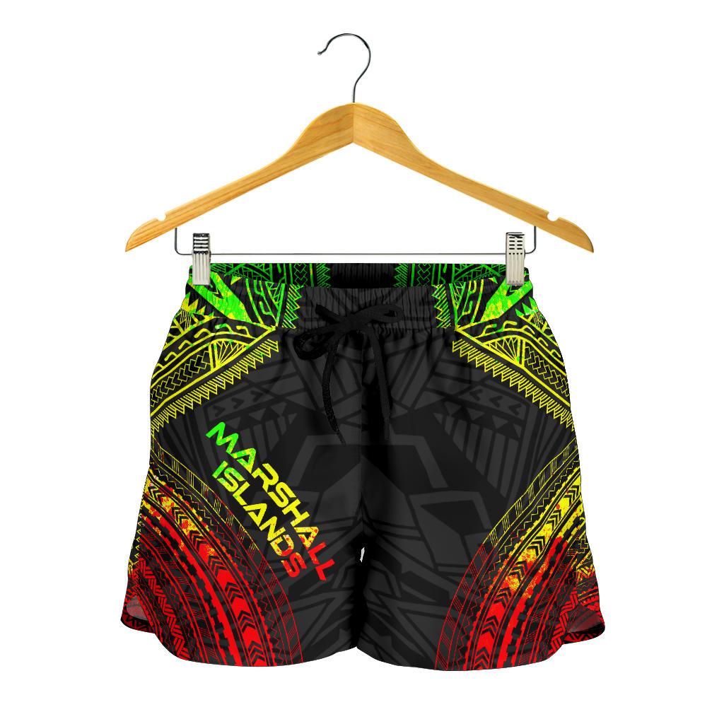 Marshall Islands Women's Shorts - Polynesian Chief Reggae Version Women Reggae - Polynesian Pride