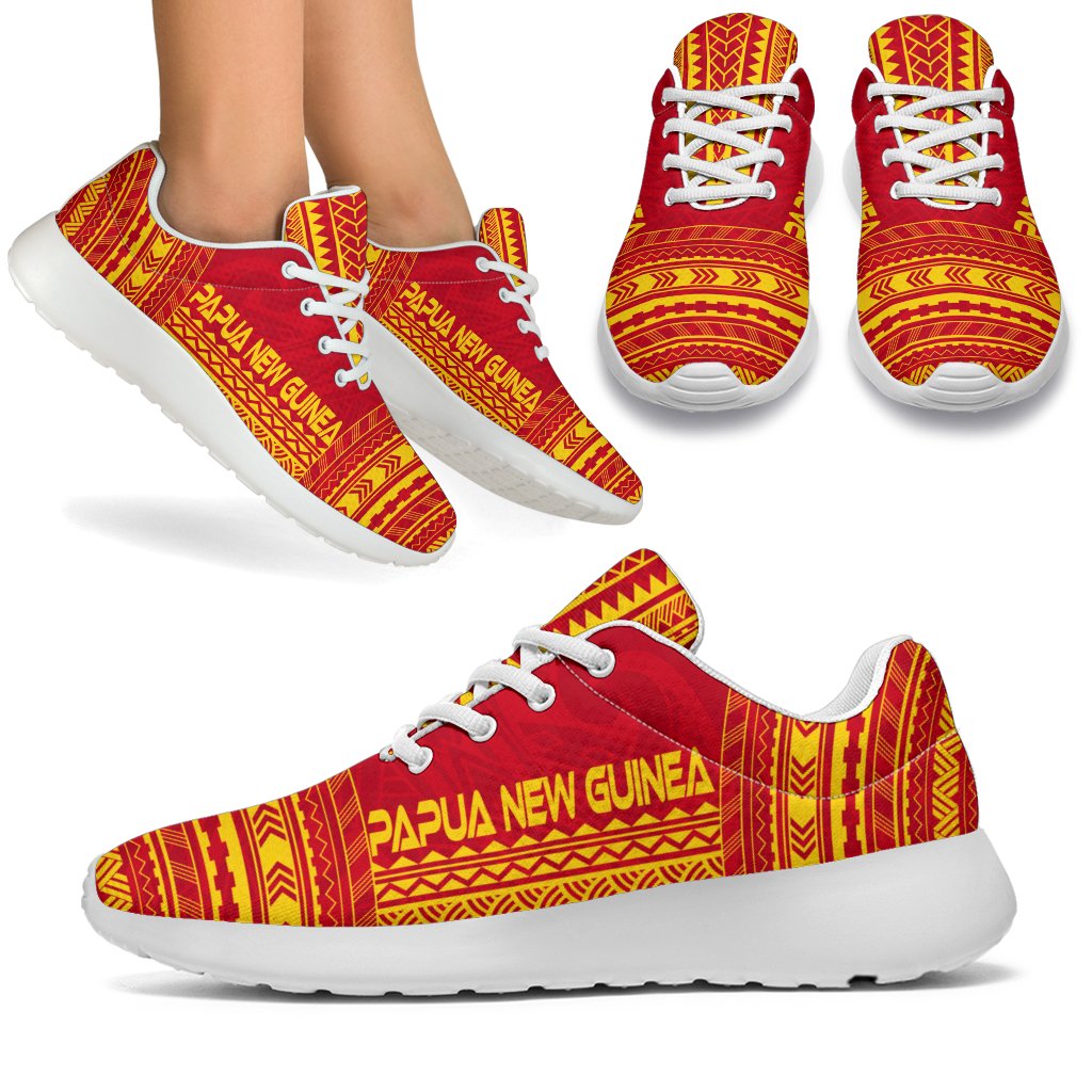 Papua New Guinea Sporty Sneakers - Polynesian Chief Flag Version White - Polynesian Pride