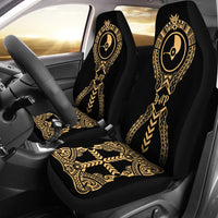Yap Car Seat Covers - Yap Flag Micronesian Tribal Gold Universal Fit Gold - Polynesian Pride