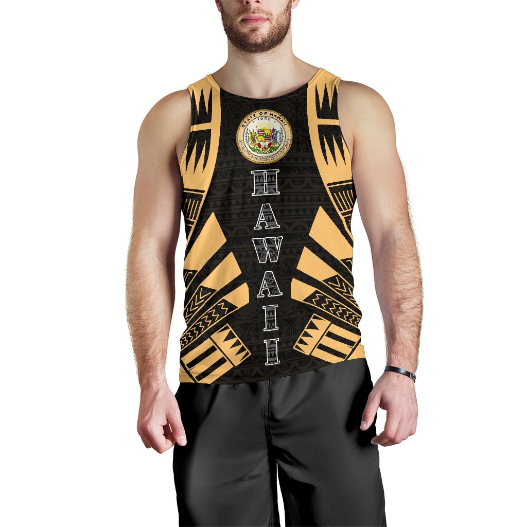 Hawaii Men Tank Top - Polynesian Tattoo Gold Gold - Polynesian Pride