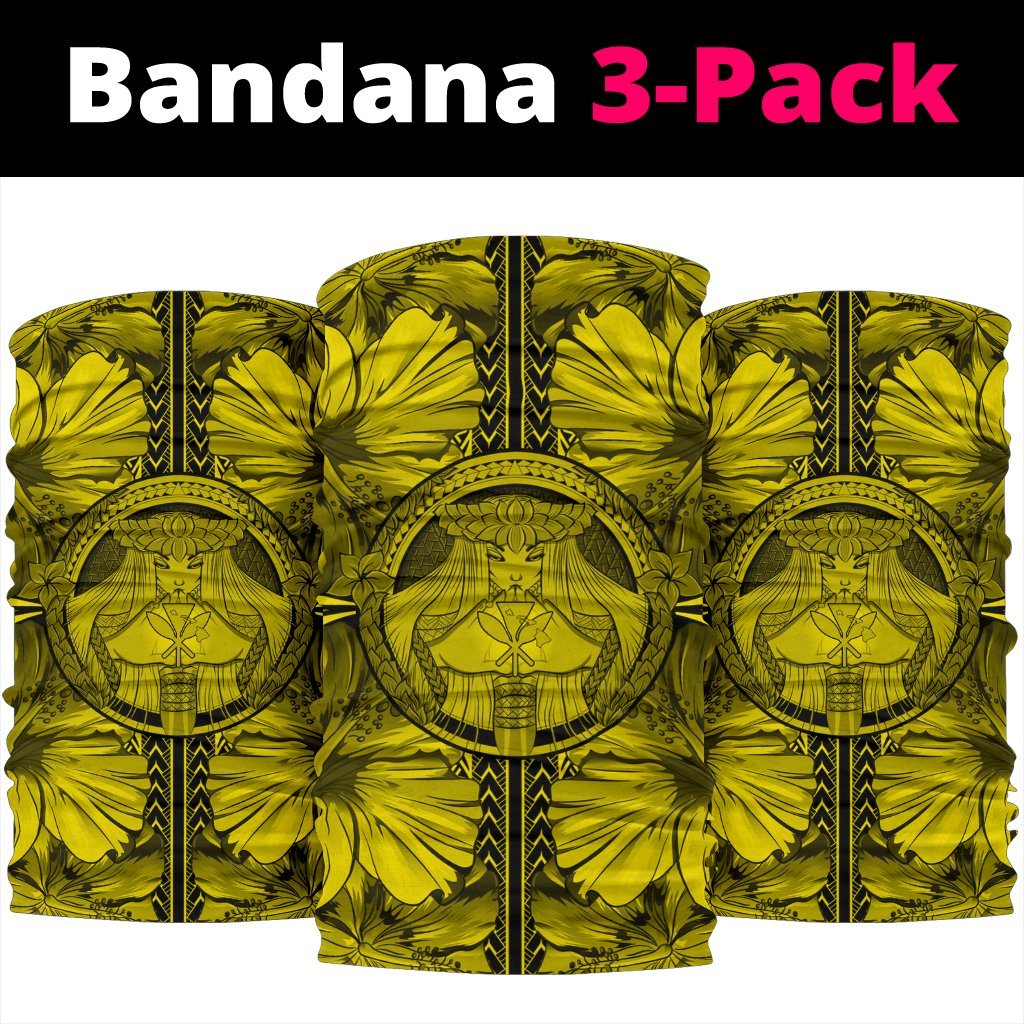 Hawaii Pele Hibiscus Polynesian Bandana Yellow One Size Yellow - Polynesian Pride