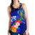 Custom Personalised Samoa Women's Racerback Tank - Humpback Whale with Tropical Flowers (Blue) - Polynesian Pride