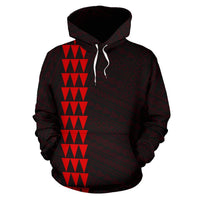 Polynesian Kakau Hammerhead Shark Map of Hawaii Custom Hoodie Red - Polynesian Pride