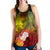 Fiji Custom Personalised Women's Racerback Tank - Humpback Whale with Tropical Flowers (Yellow) - Polynesian Pride