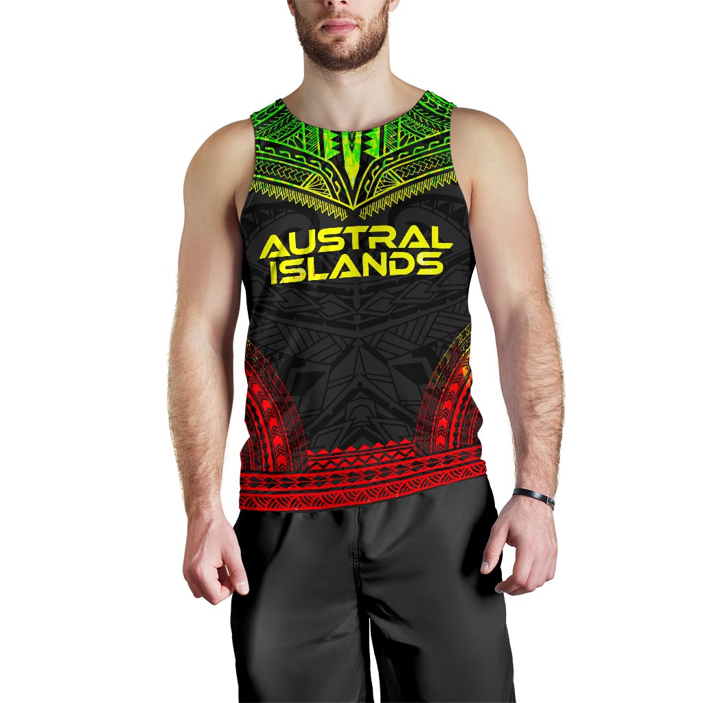 Austral Islands Men's Tank Top - Polynesian Chief Reggae Version Reggae - Polynesian Pride