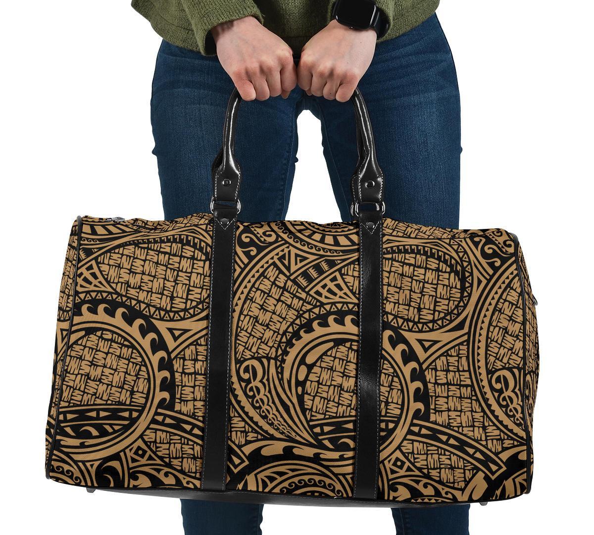 Polynesian Maori Lauhala Gold Hawaii Travel Bag Travel Bag One size Gold - Polynesian Pride