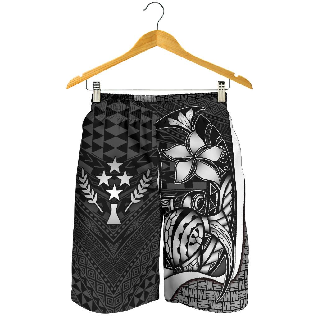 Kosrae Micronesian Men's Shorts White - Turtle With Hook - Polynesian Pride