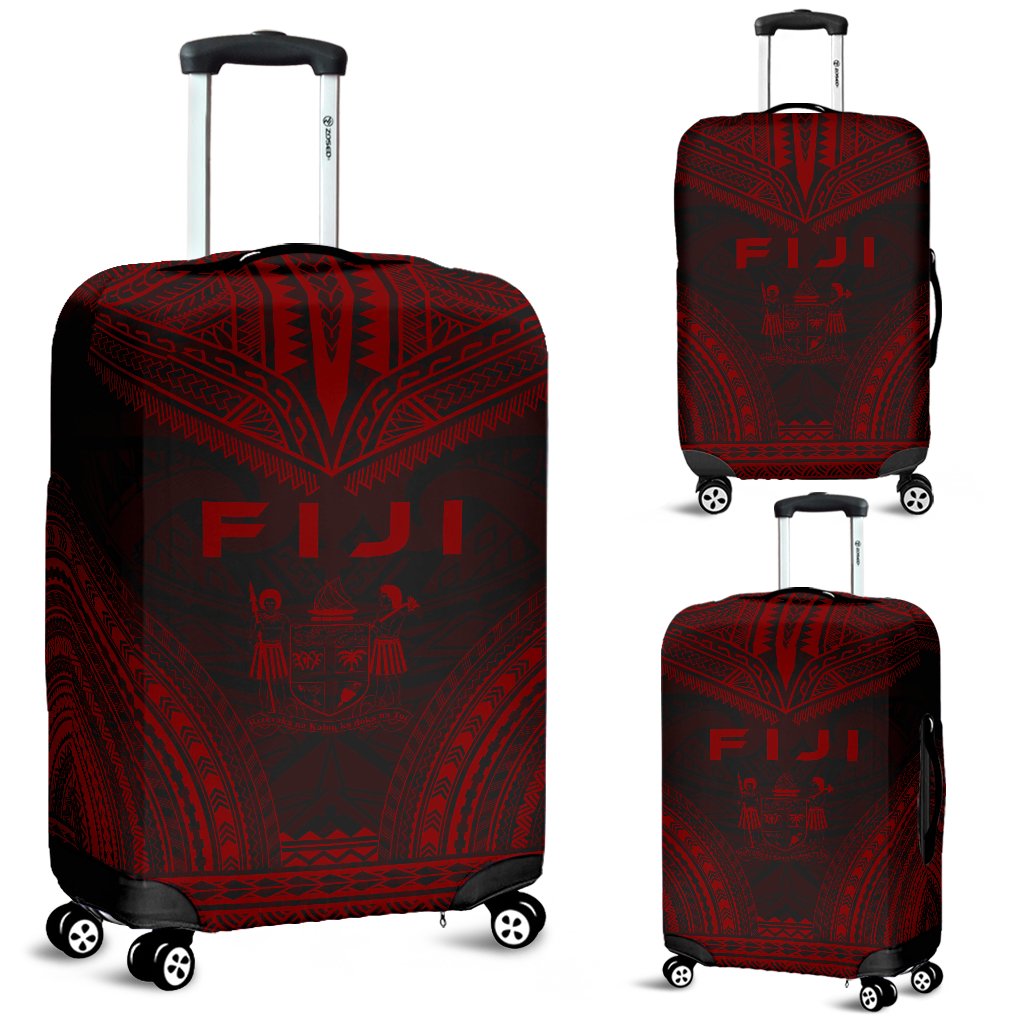 Fiji Polynesian Chief Luggage Cover - Red Version Red - Polynesian Pride