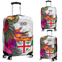 Fiji Polynesian Luggage Covers - Hibiscus White Pattern White - Polynesian Pride