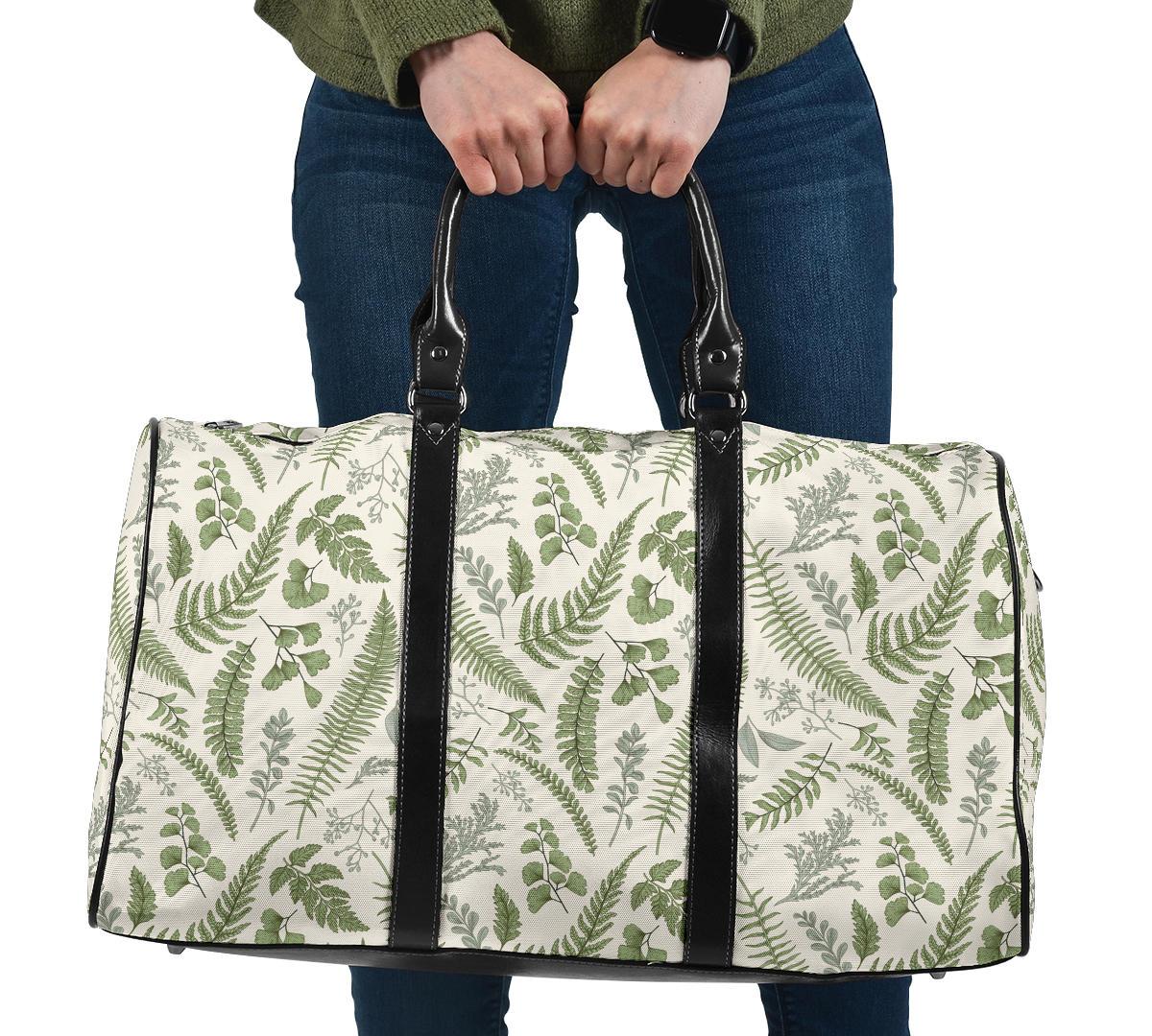 Hawaii Tropical Green Pattern Hawaii Travel Bag Travel Bag One size Black - Polynesian Pride