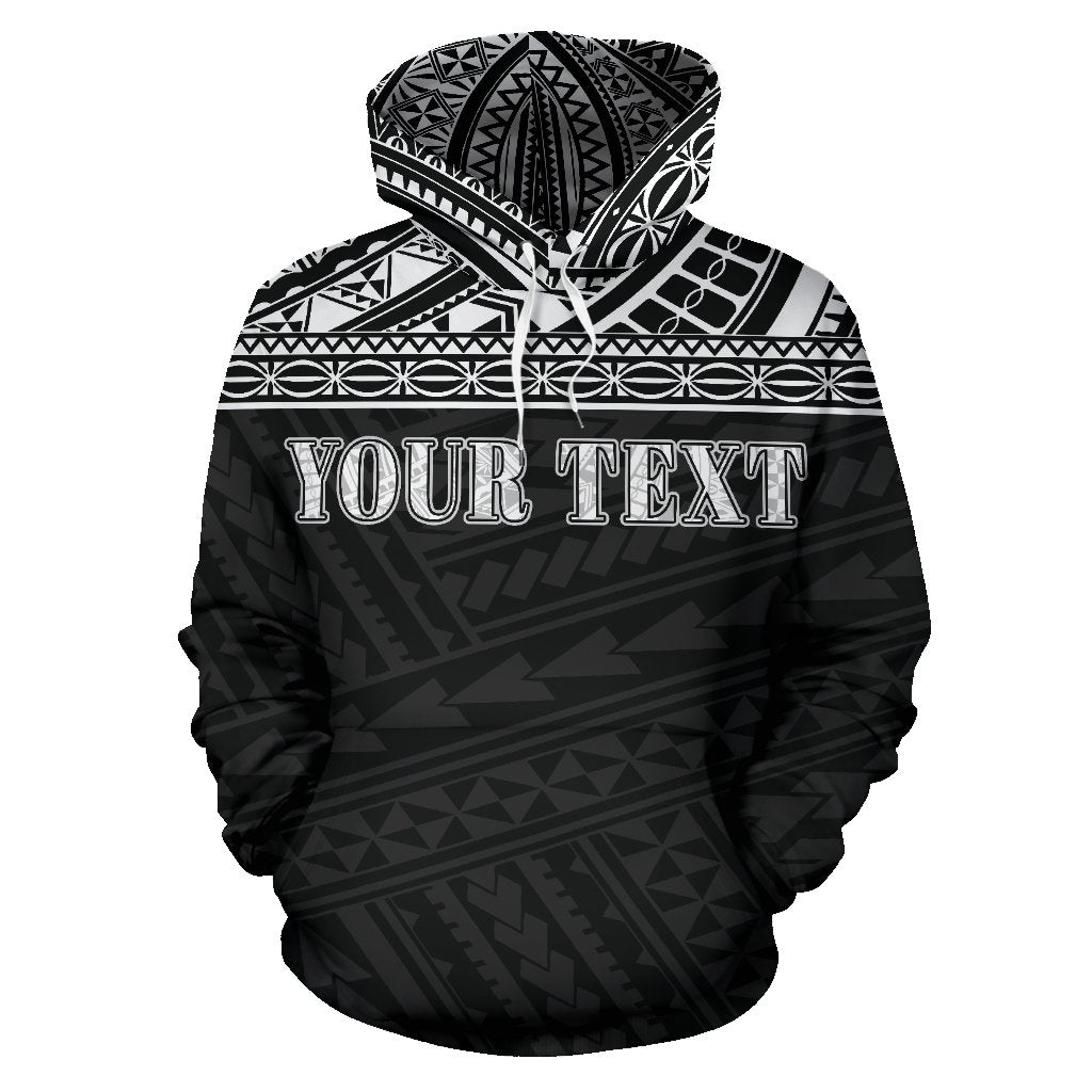 Guam Polynesian All Over Custom Hoodie Black Horizontal Style - Polynesian Pride