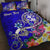 Tonga Custom Personalised Quilt Bed Set - Turtle Plumeria (Blue) Blue - Polynesian Pride