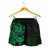 Polynesian Hawaii Women's Shorts - Kanaka Maoli Green Turtle - Polynesian Pride