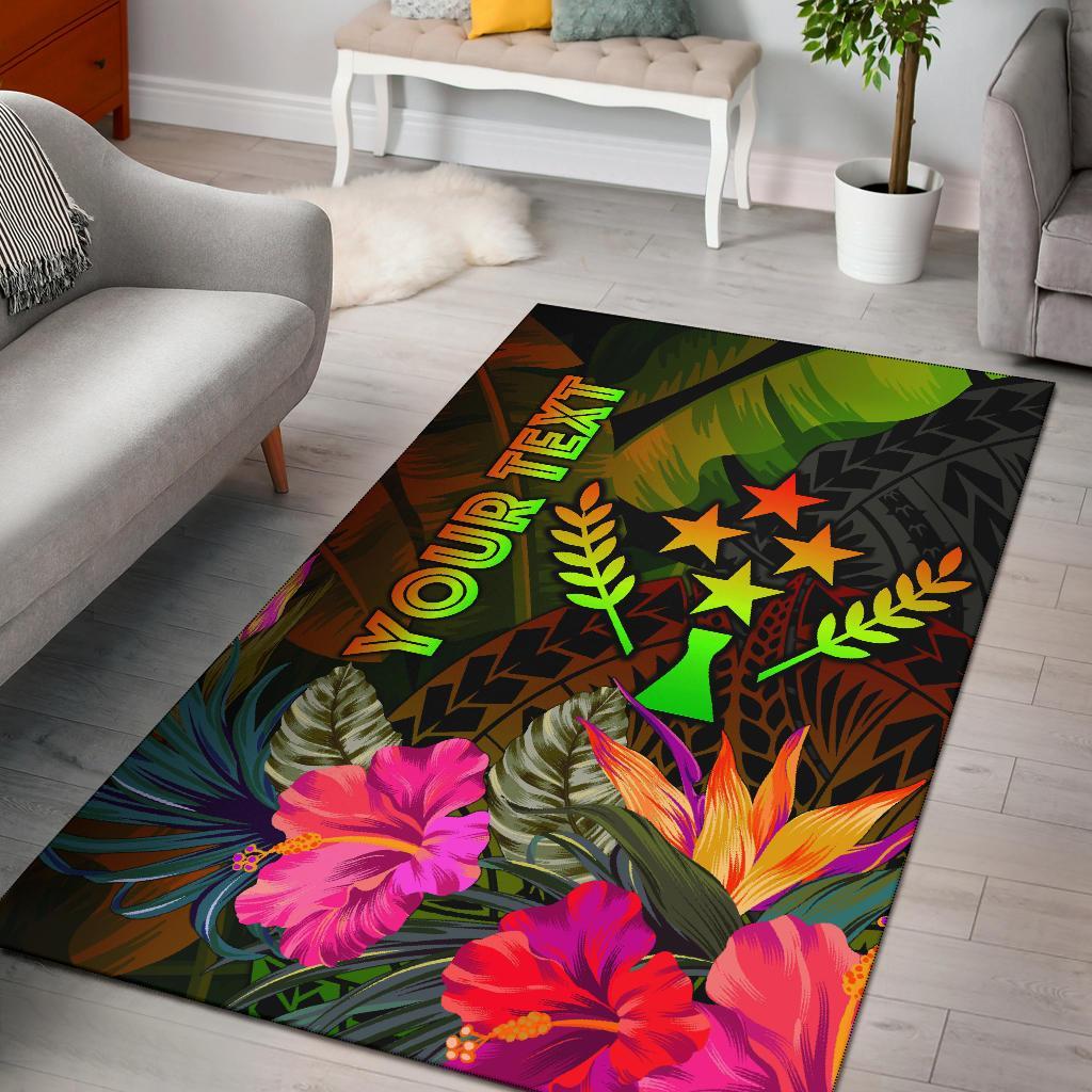 Kosrae Polynesian Personalised Area Rug - Hibiscus and Banana Leaves Reggae - Polynesian Pride