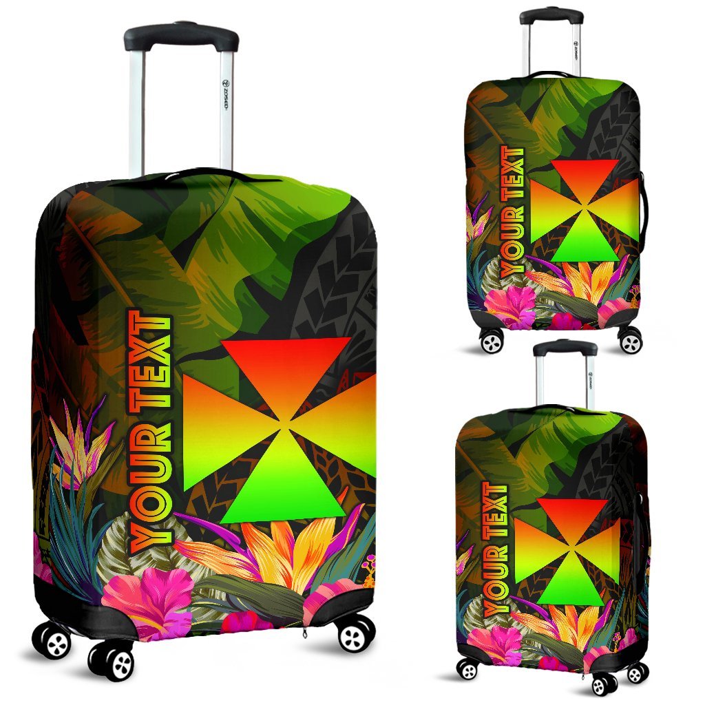 Wallis and Futuna Polynesian Personalised Luggage Covers - Hibiscus and Banana Leaves - Polynesian Pride