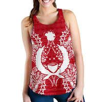Pohnpei Polynesian Women Tank Top Map Red White Red - Polynesian Pride
