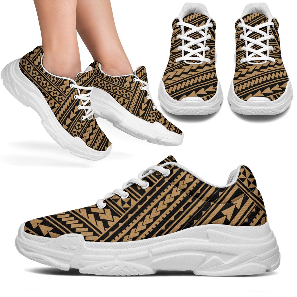 Polynesian Nation Gold Chunky Sneakers - Polynesian Pride
