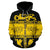 Fiji Tapa Zip Hoodie Fiji Yellow Coat of Arms - Polynesian Pride