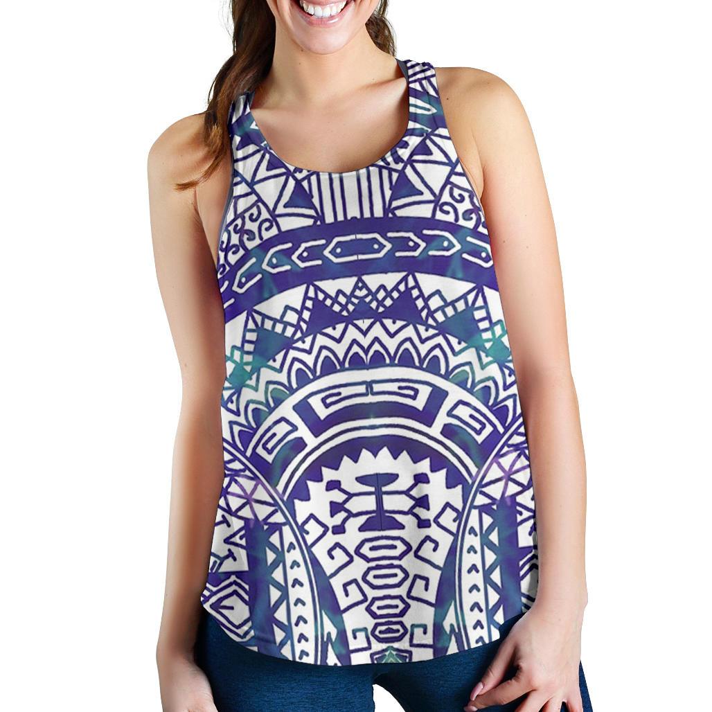 Polynesian Women Racerback Tank Top 4 Purple-White - Polynesian Pride