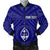 Guam Personalised Men's Bomber Jacket - Guam Seal With Polynesian Tattoo Style (Blue) Blue - Polynesian Pride