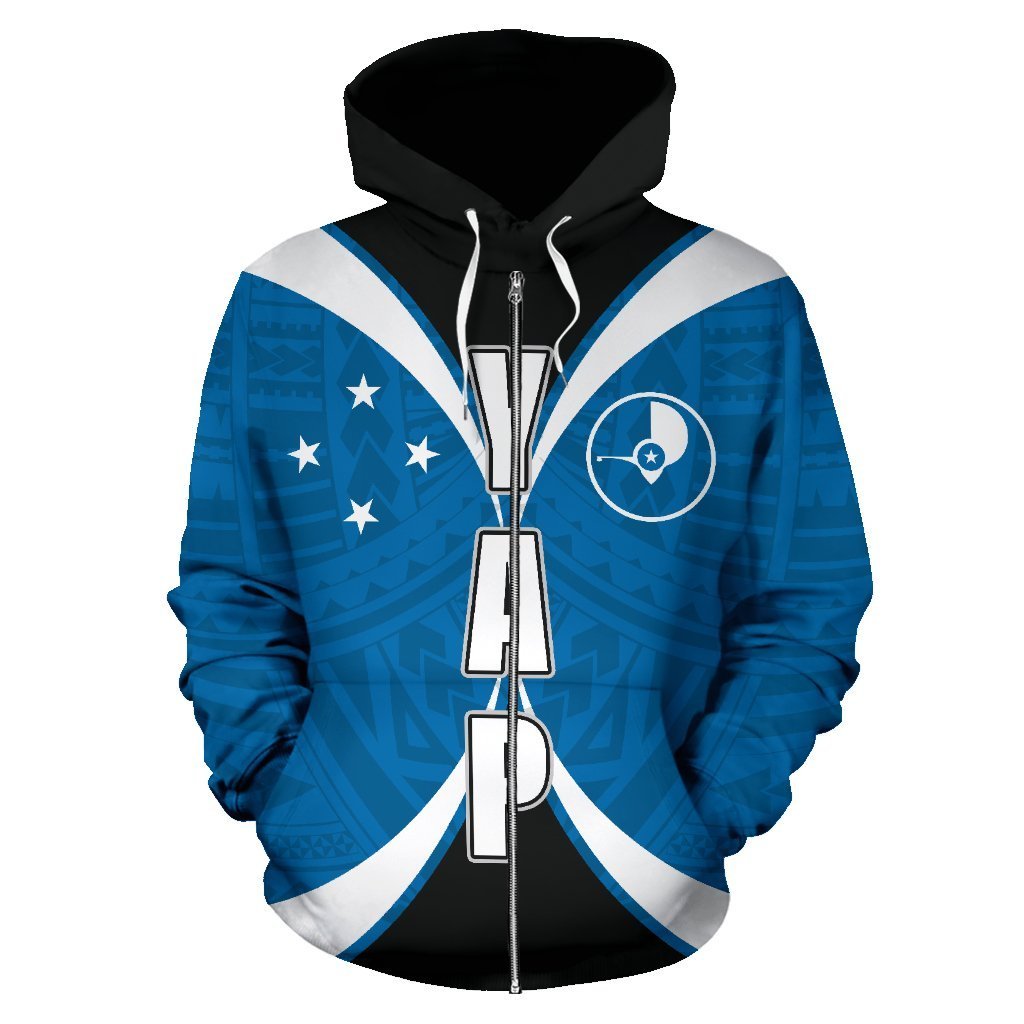 Yap All Over Zip up Hoodie Micronesia Impact Version - Polynesian Pride