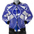 Guam Polynesian Men's Bomber Jacket - Guam White Seal with Polynesian Tattoo Ver 02 White - Polynesian Pride